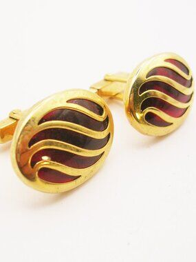Vintage Cufflinks classic gold tone Anson 1960's Formal Suit Accessory